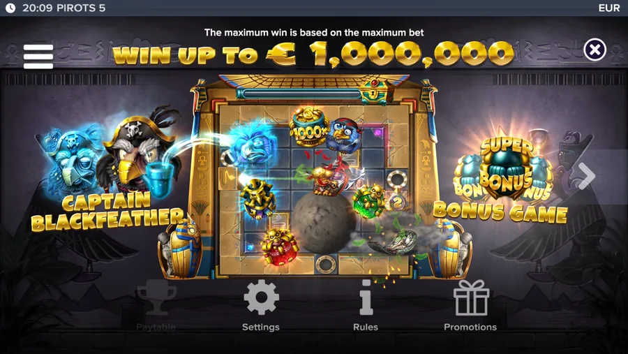Client advertising WIN UP TO 1,000,000 above a smaller quali
